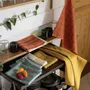 Dish towels - Kilia Checkered Linen-Cotton Tea Towel Vert de gris 50 X 70 - MAISON VIVARAISE - SDE VIVARAISE WINKLER
