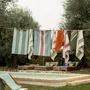 Dish towels - Washed Recycled Tea Towel Yuna Bleu 50 X 70 - MAISON VIVARAISE - SDE VIVARAISE WINKLER