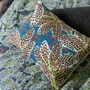 Coussins - Coussin brodé Ariane Pétrole 30 x 50 - MAISON VIVARAISE - SDE VIVARAISE WINKLER