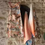 Aprons - Recycled kitchen apron with pocket Dori Pêche 72 X 85 - MAISON VIVARAISE - SDE VIVARAISE WINKLER