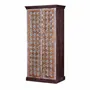 Wardrobe - Mango wood cabinet in walnut and aged gray - GINER Y COLOMER