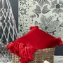 Throw blankets - Tender Pompons Throw Blanket Rubis 130 X 170 - MAISON VIVARAISE - SDE VIVARAISE WINKLER