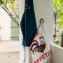 Aprons - Recycled kitchen apron with pocket Tour Eiffel Paon 85 X 72 - MAISON VIVARAISE - SDE VIVARAISE WINKLER