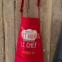 Tabliers de cuisine - Tablier de cuisine Chef maman recyclé Rose 72 x 90 - MAISON VIVARAISE - SDE VIVARAISE WINKLER