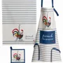 Torchons - Torchon recyclé French Cocorico Ecru/bleu 50 x 70 - MAISON VIVARAISE - SDE VIVARAISE WINKLER