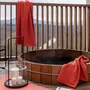 Bath towels - Bora Coral Shower Sheet 70 x 130 - MAISON VIVARAISE - SDE VIVARAISE WINKLER
