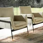 Armchairs - Upholstered armchair upholstered in grey cowhide leather - ANGEL CERDÁ