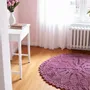 Contemporary carpets - Istanbul Crochet Rug –Handmade Monochrome Rug with Unique Design 110cm - MAISON ZOE