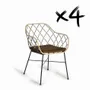 Fauteuils - Lot de 4 fauteuils en rotin et pieds en métal - GINER Y COLOMER