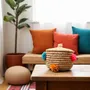 Boîtes de rangement - Panier en paille Wilery -Tissé à main avec des touches de laine coloré - MAISON ZOE