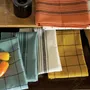 Dish towels - Kilia Striped Linen-Cotton Tea Towel Bronze 50 X 70 - MAISON VIVARAISE - SDE VIVARAISE WINKLER