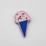 Gifts - Embroidered pin " Ice Cream” - Fun and sparkling handmade accessory - PETIT POIRIER