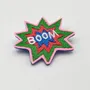 Gifts - Embroidered Brooch "BOOM" – A bold, pop-style star, handmade in France - PETIT POIRIER