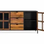 Buffets - Buffet avec 3 tiroirs et 2 portes avec portes vitrées - GINER Y COLOMER