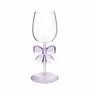 Autres décorations de Noël - Verre à vin en verre avec nœud TT CLR/PNK 22,5 cm - GOODWILL M&G