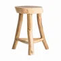 Tabourets - Tabouret en bois de suar couleur marron cassé en 50x43x50 cm - VICAL