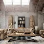 Coffee tables - Side table in mango wood off black distressed colour in 55x45x53 cm - VICAL