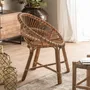 Fauteuils - Fauteuil en rotin couleur marron cassé en 74x61x85 cm - VICAL