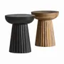 Autres tables  - Table d'appoint en bois de manguier couleur noir cassé en 38x38x48 cm - VICAL