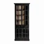 Bibliothèques - Vitrine en bois d'orme couleur noir cassé de 90x45x211 cm - VICAL