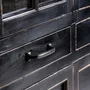 Bibliothèques - Vitrine en bois d'orme couleur noir cassé de 90x45x211 cm - VICAL