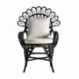 Fauteuils - Fauteuil en rotin couleur noir cassé en 75x60x113 cm - VICAL