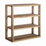 Bookshelves - Bookcase in recycled elm tree wood off brown colour in 110x45x110 cm - VICAL