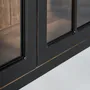 Bookshelves - Modular display cabinet in mango wood off black colour in 218x42x113 - VICAL