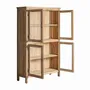 Bibliothèques - Vitrine en bois de manguier recyclé couleur marron cassé en 126x44x198 - VICAL