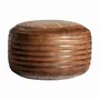 Footrests - Puff in leather off brown colour in 50x50x30 cm - VICAL