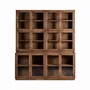 Bookshelves - Glass cabinet in recycled mango wood off brown natural colour in 184x - VICAL