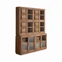 Bookshelves - Glass cabinet in recycled mango wood off brown natural colour in 184x - VICAL