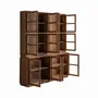 Bookshelves - Glass cabinet in recycled mango wood off brown natural colour in 184x - VICAL