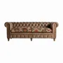 Sofas - Sofa in leather off camel colour in 215x82x74 cm - VICAL