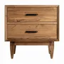 Night tables - Cotard brown reclaimed wood bedside table 61x40x61 cm - VICAL