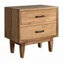 Night tables - Cotard brown reclaimed wood bedside table 61x40x61 cm - VICAL