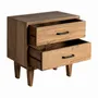 Night tables - Cotard brown reclaimed wood bedside table 61x40x61 cm - VICAL
