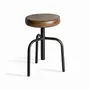 Tabourets - Tabouret en fer couleur noir cassé en 38x38x75 cm - VICAL