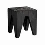 Tabourets - Tabouret en bois de pin recyclé couleur noir cassé en 35x35x40 cm - VICAL