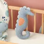 Soft toy - Plush - Blue Seahorse - Organic Cotton - POMME