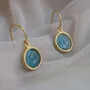 Jewelry - HOOK GOLDEN EARRINGS GAUDÍ JEWELRY BLUE - JOIDART