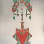 Sculptures, statuettes et miniatures - Masque-sculpture en marqueterie bois et cuivre – Sentinelle - ATELIER NATHALIE MELON