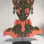 Sculptures, statuettes et miniatures - Masque-sculpture en marqueterie bois et cuivre – Battement - ATELIER NATHALIE MELON