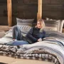 Comforters and pillows - BLACK HOUSE STRIPE Plaid, pillow covers and coverlet - LIBECO HOME