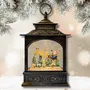 Other Christmas decorations - Christmas LED Lantern Snow Globe – Santa Sleigh Over Village Scene (Warm White LED & Music) – DC Option - BLUE STAR B.V.