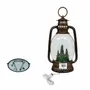 Other Christmas decorations - Christmas LED Bronze Lantern – Snowman Family in Forest, Music - BLUE STAR B.V.