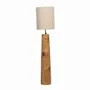 Lampes à poser - Lampe à poser en teck avec abat-jour en lin - AGATHE M - HYDILE