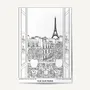 Cadeaux - Affiche à Peindre A4 – Vue sur Paris (beaux-arts) | kit n’ kif ® - ATELIER MANDALA