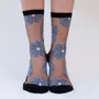 Cadeaux - Murano Bleue 39-41 : chaussettes transparentes à fleurs - ATELIER ST EUSTACHE