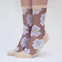 Cadeaux - Murano Crème 36-38 : chaussettes transparentes à fleurs - ATELIER ST EUSTACHE